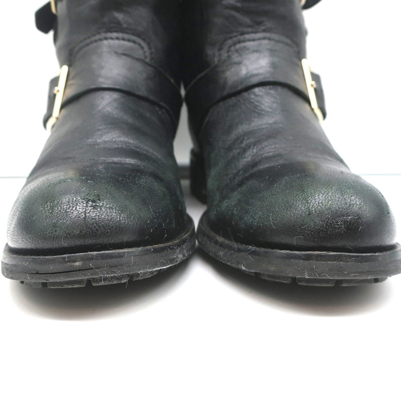 Jimmy Choo Youth Biker Boots Black Leather Size 38 Buckled Ankle Boots product image 5, provided for visual reference and