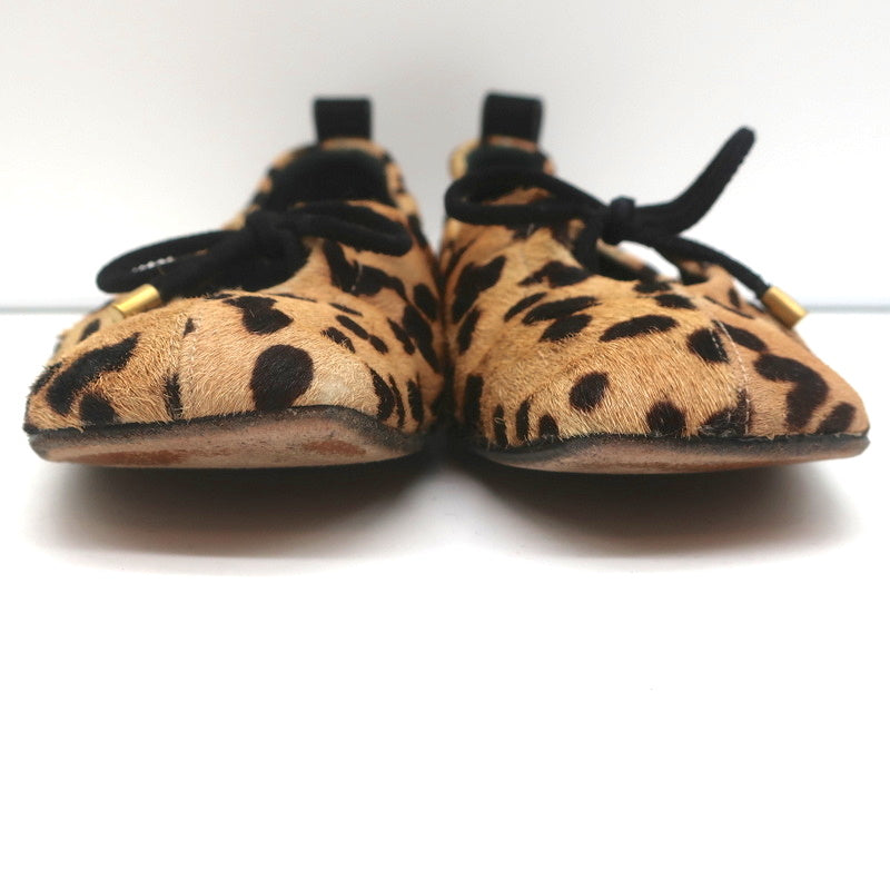 Frame Square Toe Ballet Flats Le Sunset Leopard Print Calf Hair Size 37.5 product image 5, provided for visual reference and