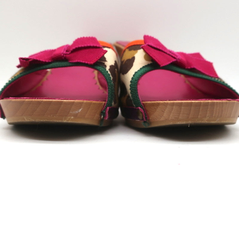 Moschino Cheap and Chic Bow Clog Sandals Leopard Print Size 40 High Heel Slides product image 5, provided for visual