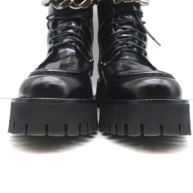 Casadei Chain Link Combat Boots Black Studded Leather Size 36.5 product image 5, provided for visual reference and product