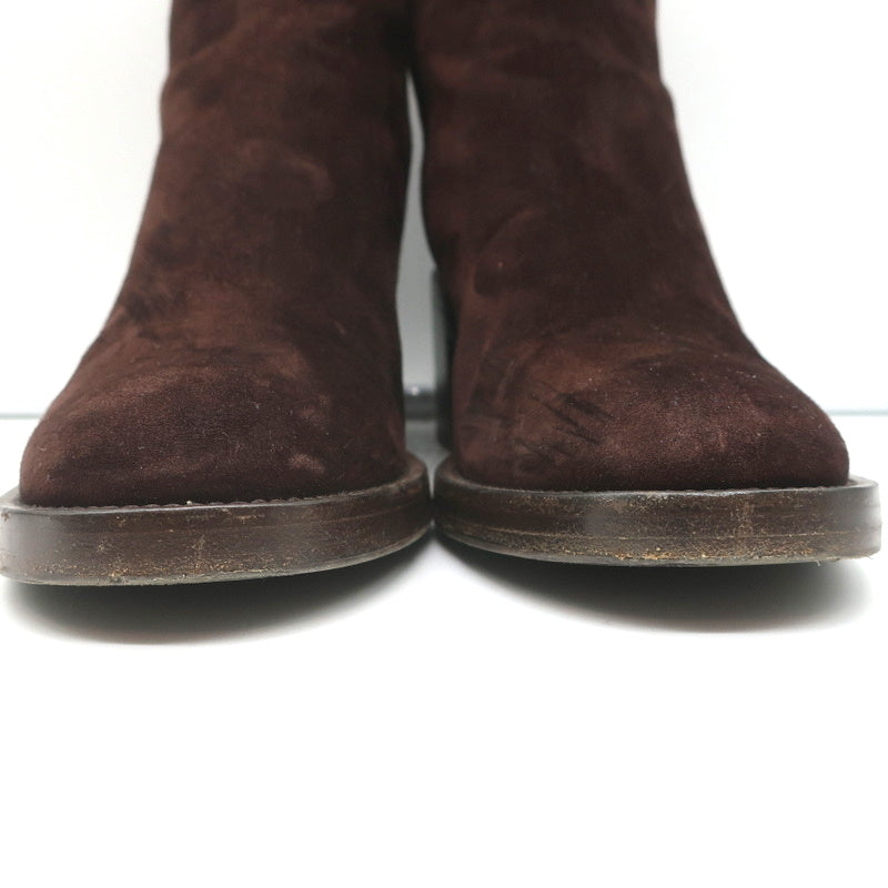 Gianvito Rossi Block Heel Ankle Boots Dark Brown Suede Size 38 product image 5, provided for visual reference and product