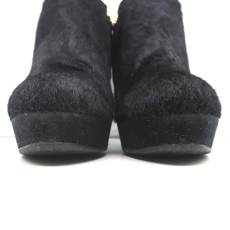 Yves Saint Laurent Platform Booties Navy/Black Leopard Print Pony Hair Size 38 product image 5, provided for visual