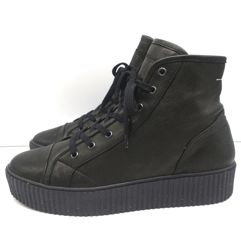 MM6 Maison Margiela High Top Platform Creeper Sneakers Black Leather Size 41 product image 5, provided for visual reference