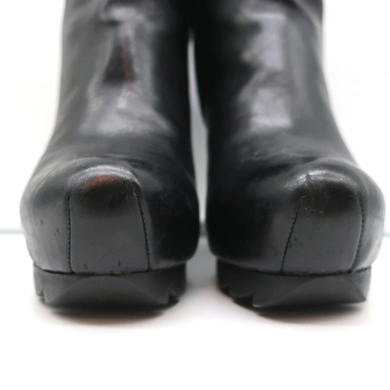 Camilla Skovgaard Saw-Sole Wedge Booties Black Leather Size 36 Ankle Boots product image 5, provided for visual reference