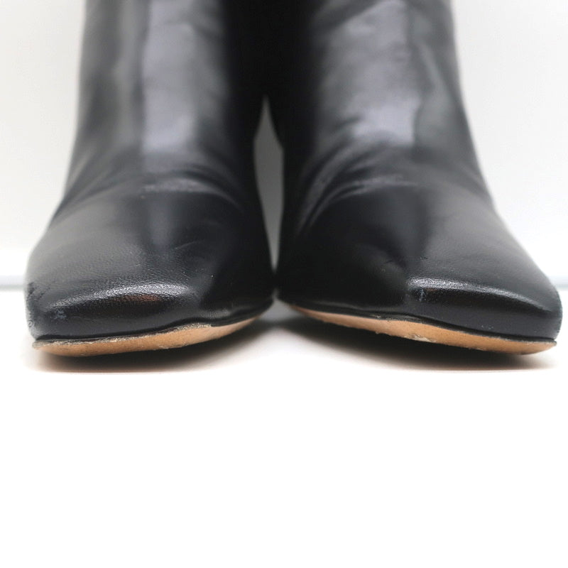 Valentino Rockstud Trim Mid-Calf Boots Black Leather Size 38 High Heel product image 5, provided for visual reference and