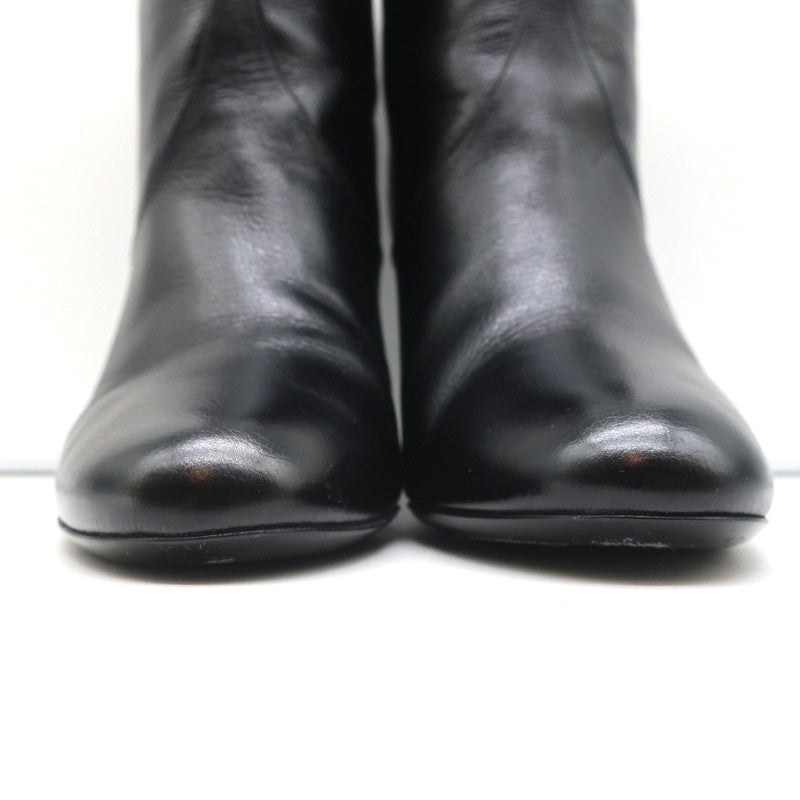 Christian Dior CD Chain Embellished Ankle Boots Black Leather Size 36 High Heel product image 5, provided for visual