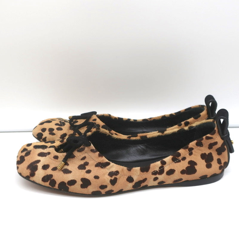 Frame Square Toe Ballet Flats Le Sunset Leopard Print Calf Hair Size 37.5 product image 6, provided for visual reference and