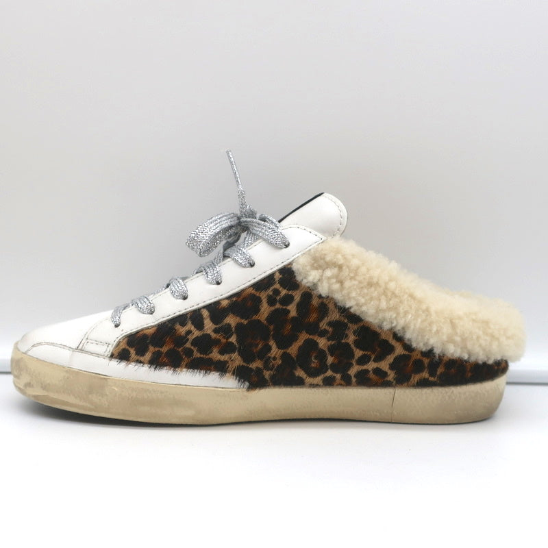 Golden Goose Superstar Sabot Shearling Sneakers Leopard Print Calf Hair Size 37 product image 6, provided for visual