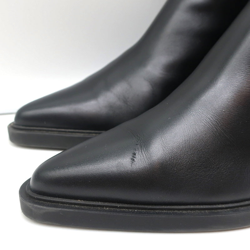 Gianvito Rossi Dylan Ankle Boots Black Leather Size 41.5 Pointed Toe High Heel product image 6, provided for visual