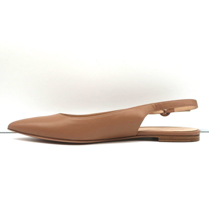 Gianvito Rossi Slingback Flats Anna Praline Leather Size 41 Pointed Toe NEW product image 6, provided for visual reference