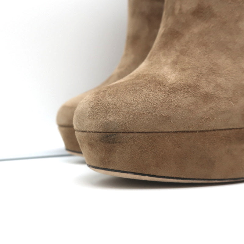 Jimmy Choo Ankle Boots Evans Brown Whipstitch Suede Size 35.5 Platform Booties product image 6, provided for visual