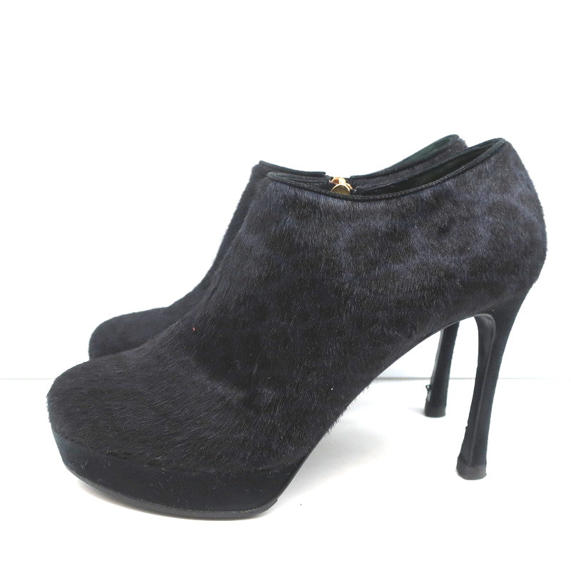 Yves Saint Laurent Platform Booties Navy/Black Leopard Print Pony Hair Size 38 product image 6, provided for visual