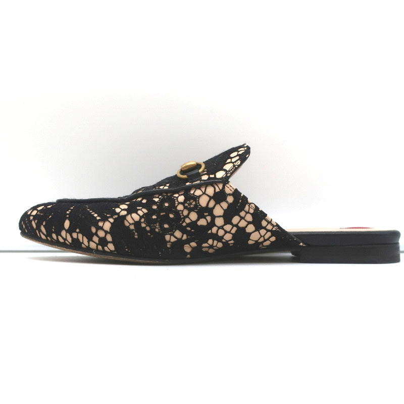 Gucci Princetown Horsebit Loafer Mules Black Lace Size 39 product image 6, provided for visual reference and product detail