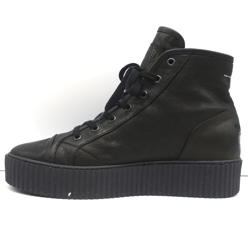MM6 Maison Margiela High Top Platform Creeper Sneakers Black Leather Size 41 product image 6, provided for visual reference