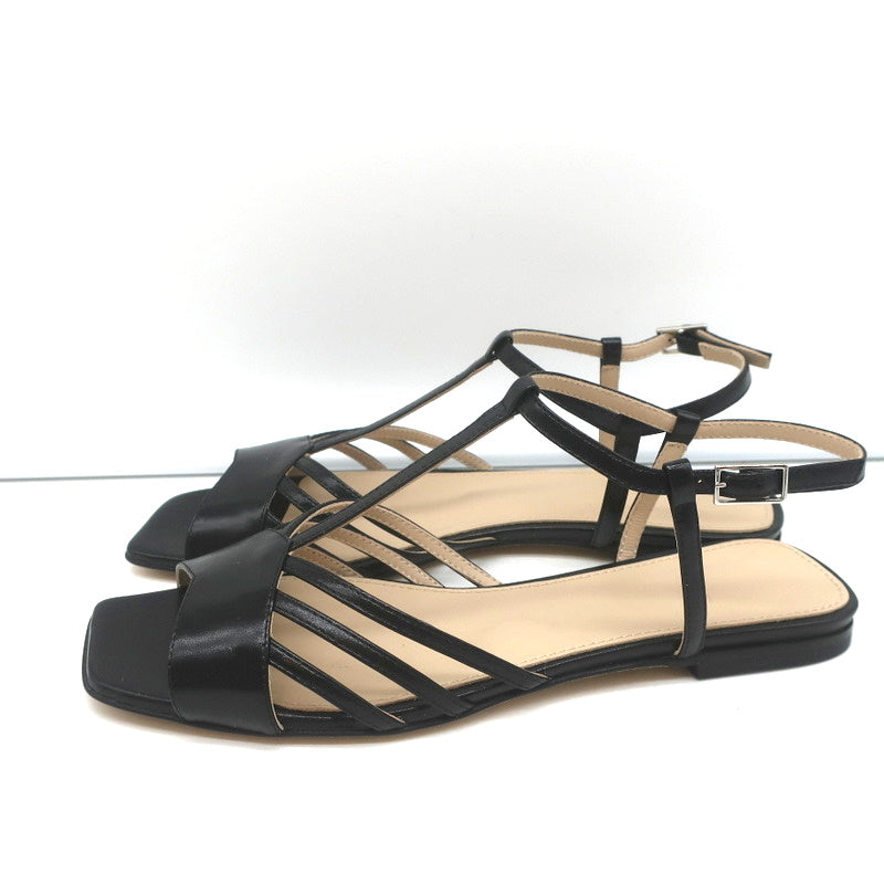 Theory V Strap Sandals Black Leather Size 38.5 Slingback Flats NEW product image 6, provided for visual reference and