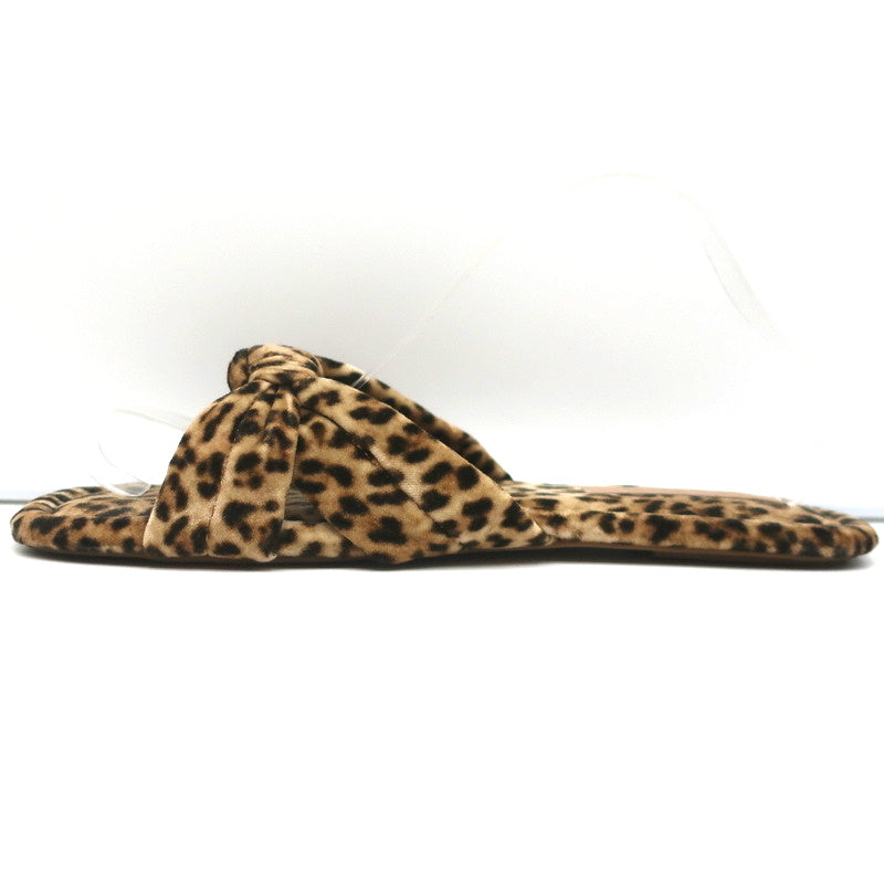 Loeffler Randall Puffy Knot Sandals Leopard Print Velvet Size 11 Flat Slides product image 6, provided for visual reference