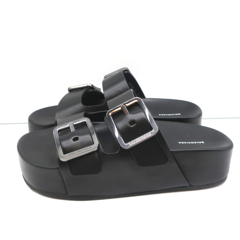 Balenciaga Mallorca Platform Slide Sandals Black Leather Size 37 NEW product image 6, provided for visual reference and