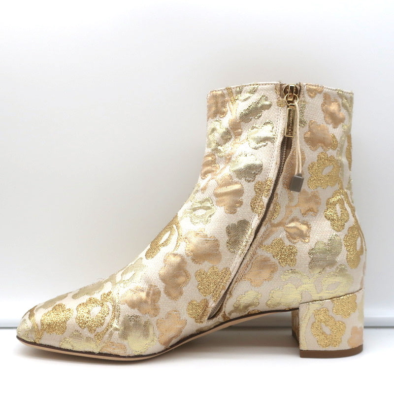 Dolce & Gabbana Ankle Boots Gold Metallic Brocade Size 39 Low Heel Booties NEW product image 6, provided for visual