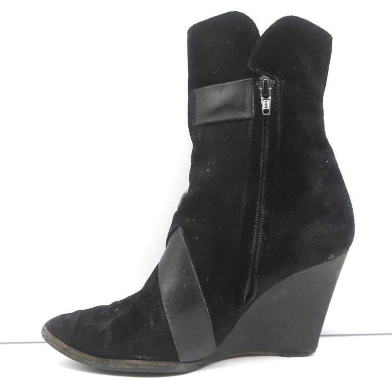 Givenchy Wedge Ankle Boots Black Buckled Suede Size 36.5 Pointed Toe product image 6, provided for visual reference and