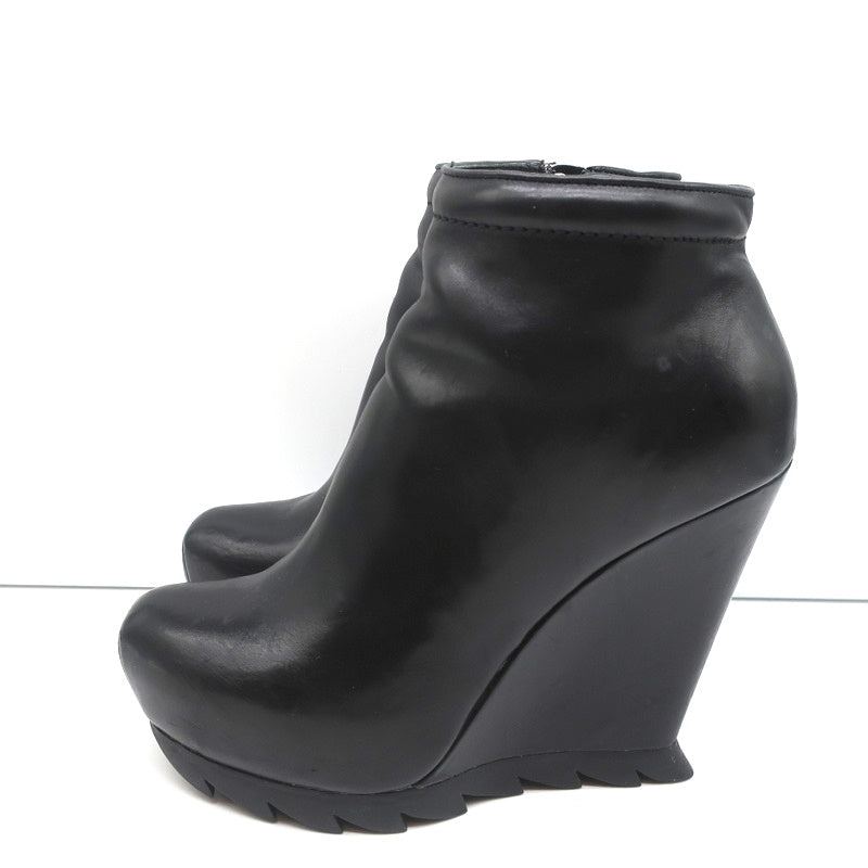 Camilla Skovgaard Saw-Sole Wedge Booties Black Leather Size 36 Ankle Boots product image 6, provided for visual reference