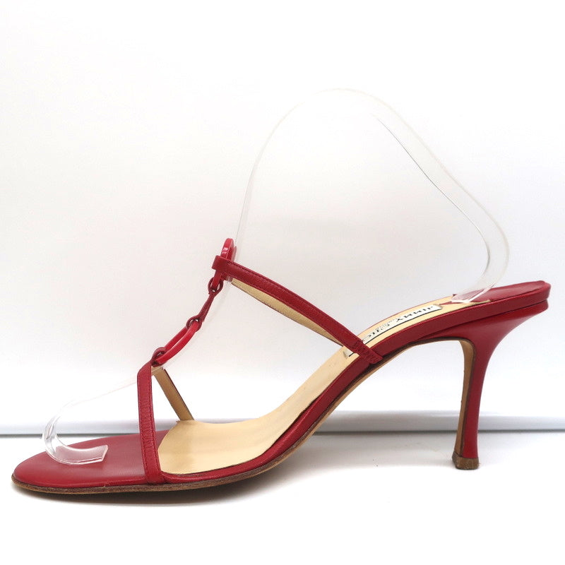 Jimmy Choo Ring Slide Sandals Red Leather Size 41 Open Toe Heels product image 7, provided for visual reference and product