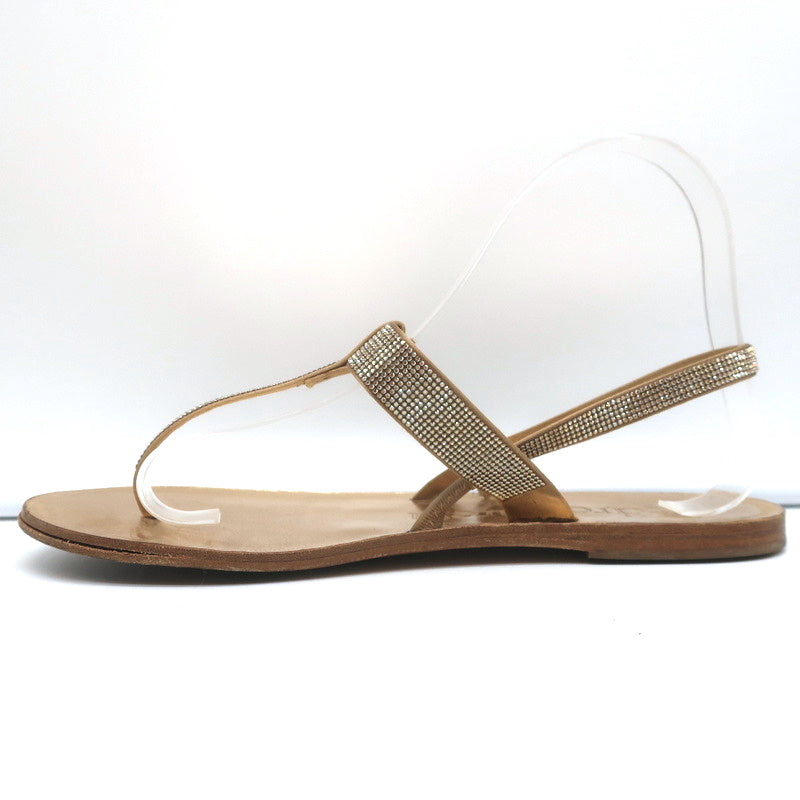 Pedro Garcia Crystal Thong Sandals Zulmar Gold Satin Size 38 Slingback Flats product image 7, provided for visual reference