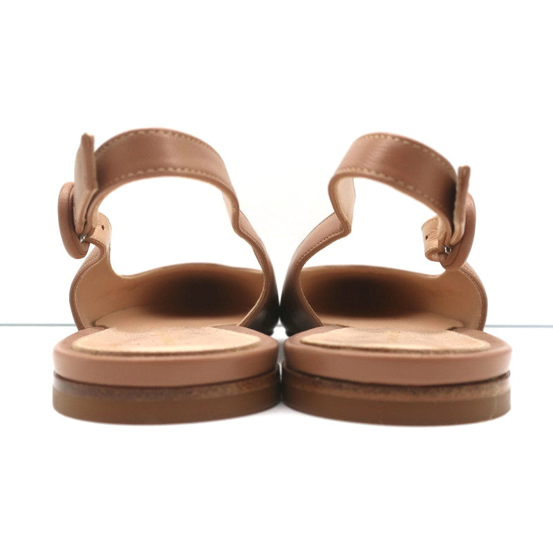 Gianvito Rossi Slingback Flats Anna Praline Leather Size 41 Pointed Toe NEW product image 7, provided for visual reference