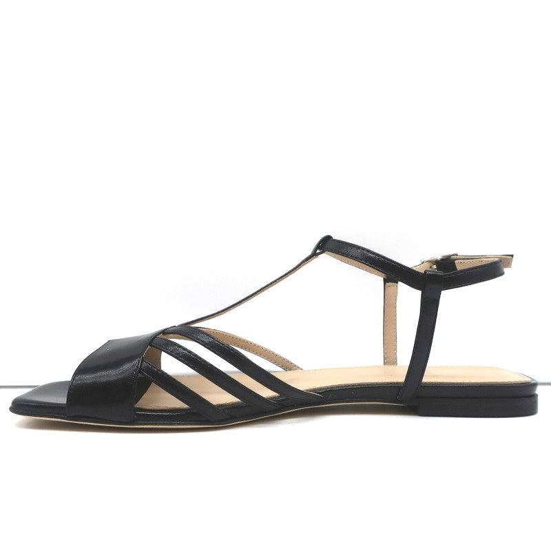 Theory V Strap Sandals Black Leather Size 38.5 Slingback Flats NEW product image 7, provided for visual reference and