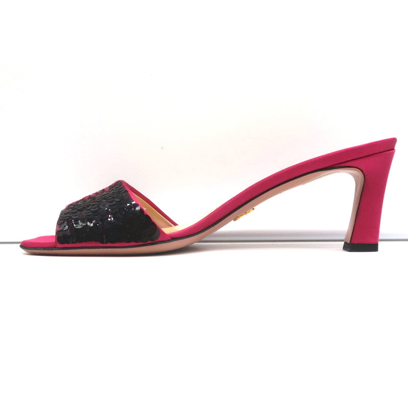 Prada Ombre Sequin Mules Fuchsia Satin Size 38 Open Toe Slide Sandals product image 7, provided for visual reference and