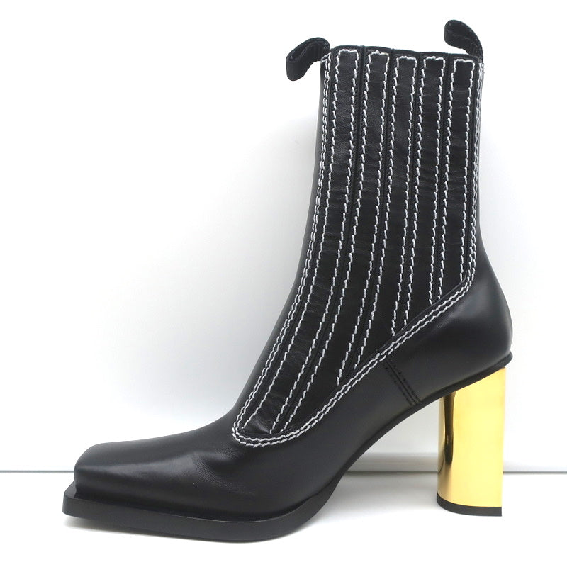 Proenza Schouler Gold Heel Chelsea Boots Black Leather Size 36.5 NEW product image 6, provided for visual reference and