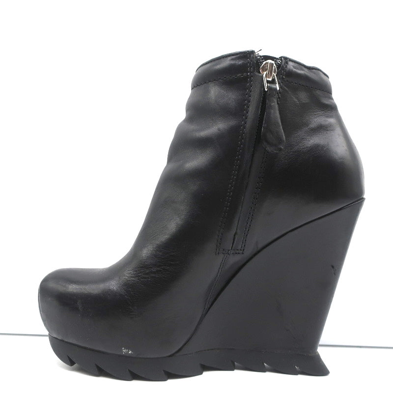 Camilla Skovgaard Saw-Sole Wedge Booties Black Leather Size 36 Ankle Boots product image 7, provided for visual reference
