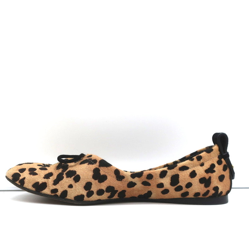 Frame Square Toe Ballet Flats Le Sunset Leopard Print Calf Hair Size 37.5 product image 7, provided for visual reference and