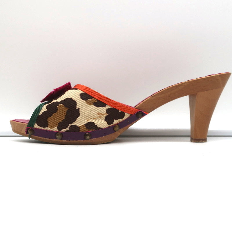 Moschino Cheap and Chic Bow Clog Sandals Leopard Print Size 40 High Heel Slides product image 7, provided for visual