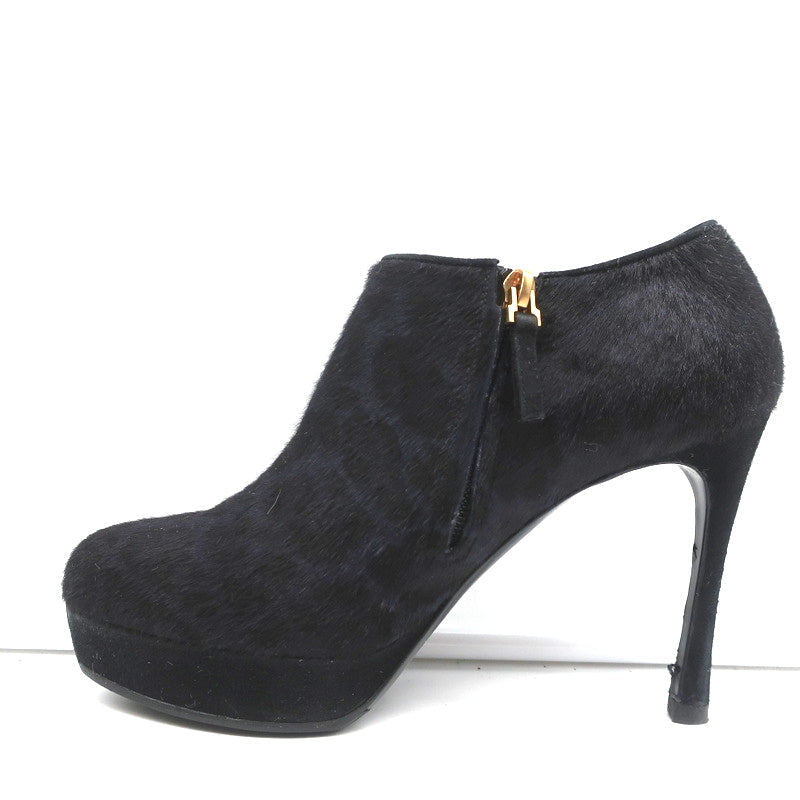 Yves Saint Laurent Platform Booties Navy/Black Leopard Print Pony Hair Size 38 product image 7, provided for visual