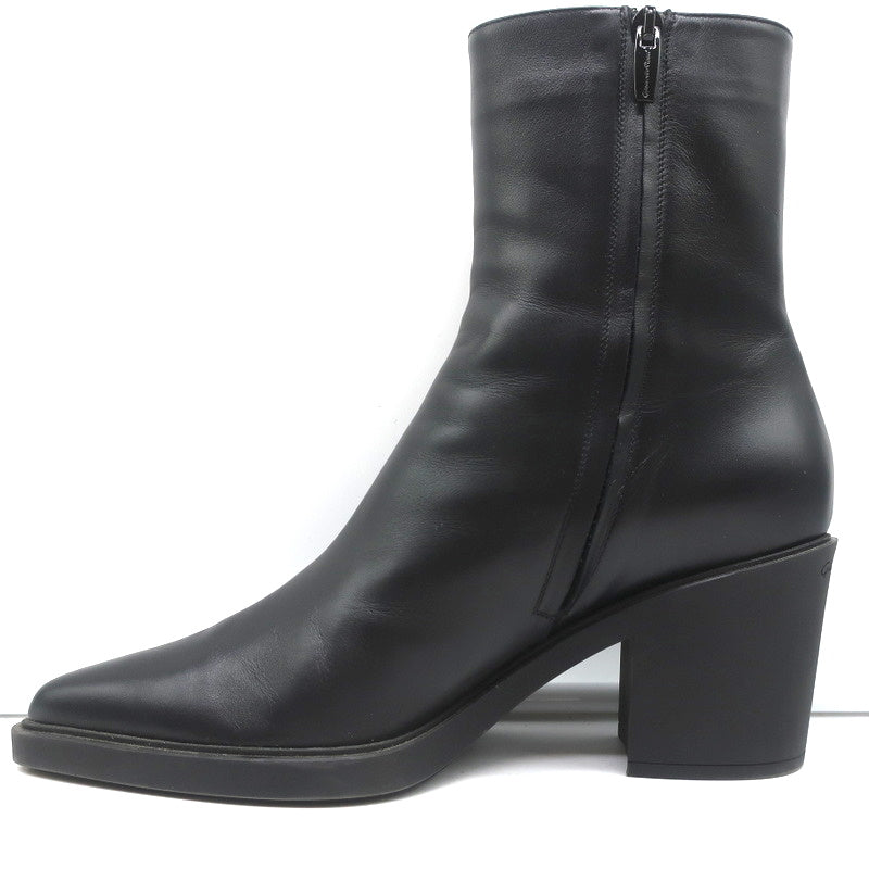 Gianvito Rossi Dylan Ankle Boots Black Leather Size 41.5 Pointed Toe High Heel product image 7, provided for visual