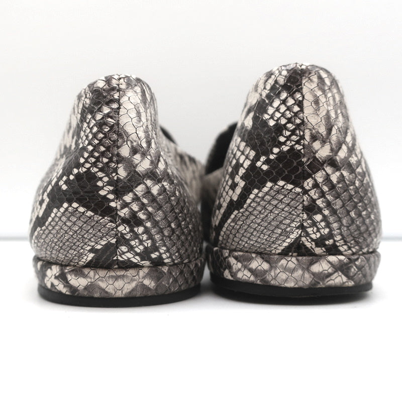 Vince Loafers Paz Gray/Cream Snake-Print Leather Size 7 Slip-On Flats product image 7, provided for visual reference and