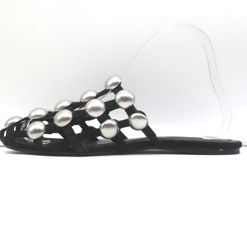 Alexander Wang Amelia Mules Black Studded Suede Size 37 Caged Sandals product image 7, provided for visual reference and