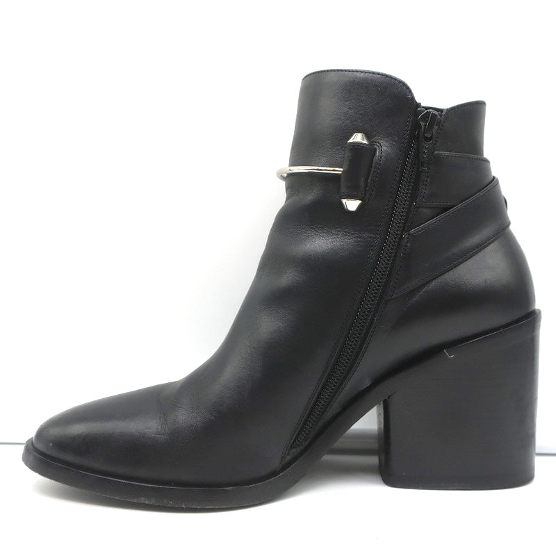 Balenciaga Metal Bar Ankle Boots Black Leather Size 38.5 Chunky Heel Booties product image 7, provided for visual reference