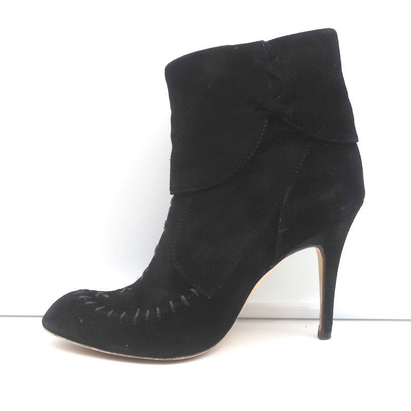 Manolo Blahnik Tassel Ankle Boots Black Suede Size 37 High Heel Booties product image 7, provided for visual reference and