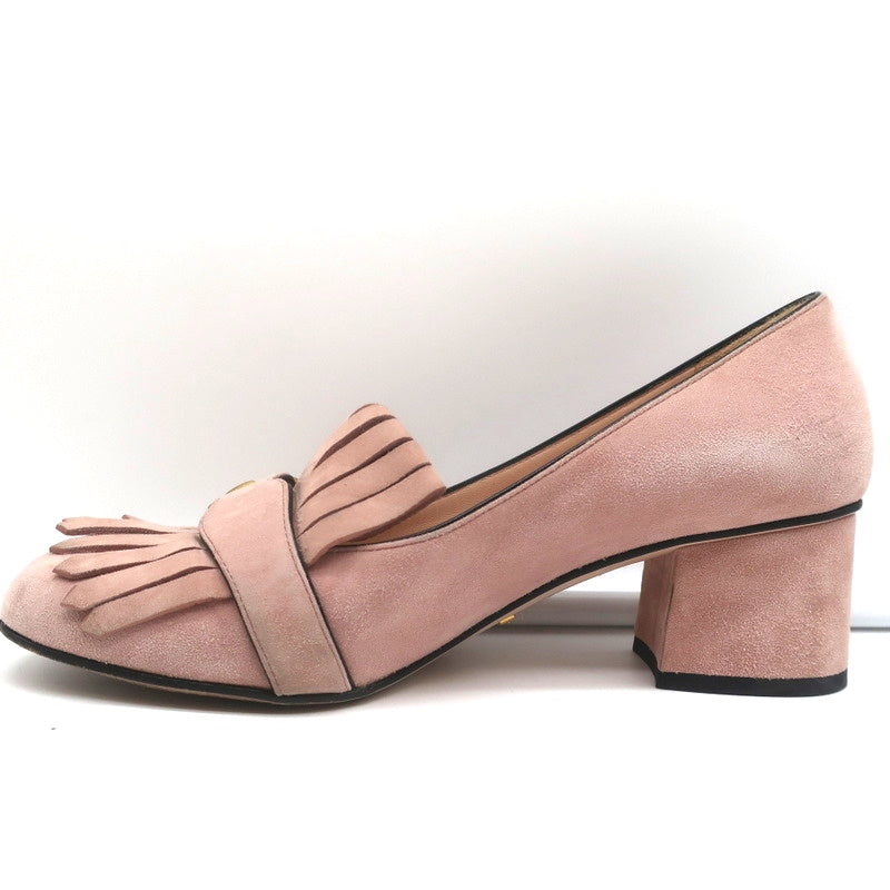 Gucci Marmont Mid-Heel Pumps Light Pink Fringed Suede Size 38 product image 7, provided for visual reference and product