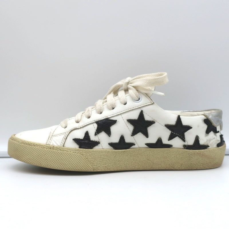 Saint Laurent Court Classic Star Sneakers White & Black Leather Size 36.5 product image 7, provided for visual reference and