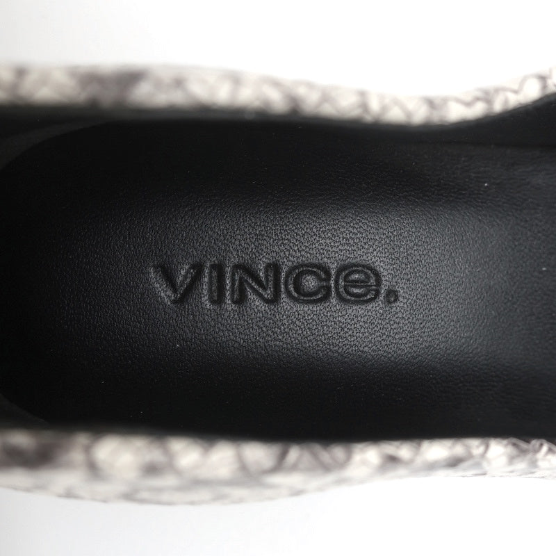 Vince Loafers Paz Gray/Cream Snake-Print Leather Size 7 Slip-On Flats product image 8, provided for visual reference and