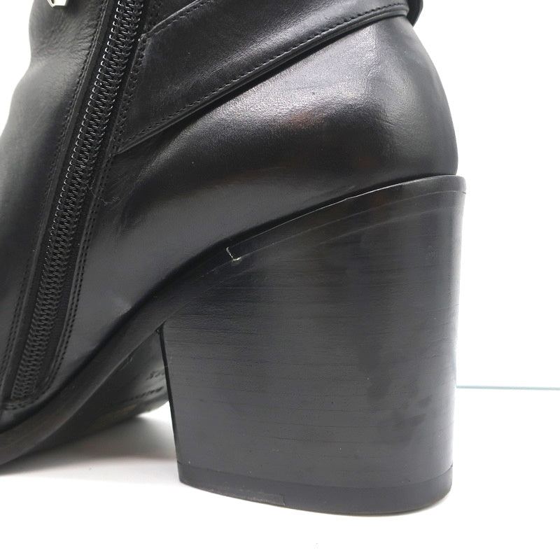 Balenciaga Metal Bar Ankle Boots Black Leather Size 38.5 Chunky Heel Booties product image 8, provided for visual reference