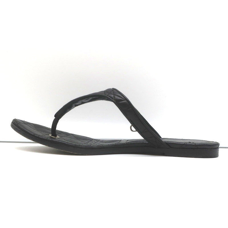 Christian Dior Cannage Thong Sandals Black Leather Size 35.5 Flat Slides product image 8, provided for visual reference and