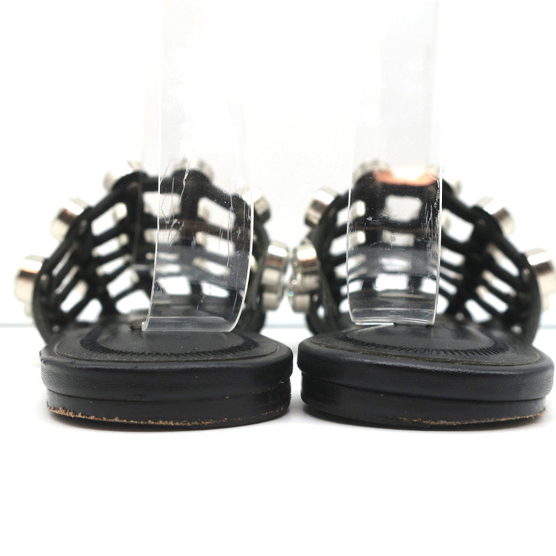 Alexander Wang Amelia Crystal-Studded Mules Black Leather Size 39 Caged Sandals product image 8, provided for visual
