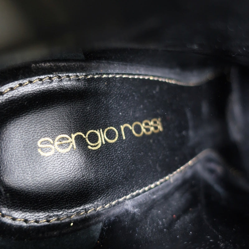 Sergio Rossi Studded Heel Booties Black Suede Size 38.5 Ankle Boots product image 8, provided for visual reference and