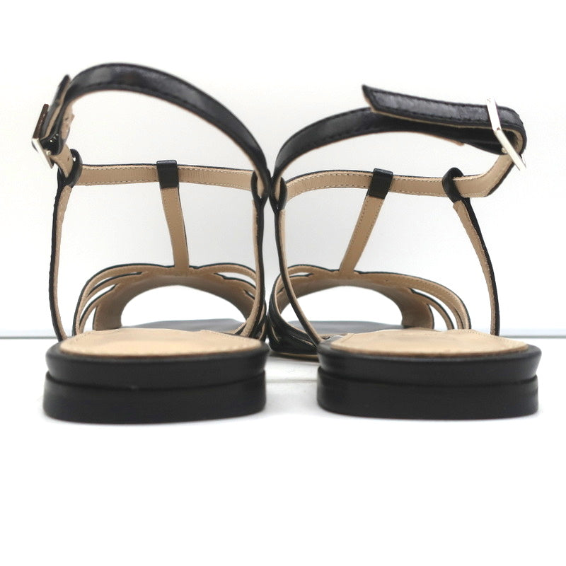 Theory V Strap Sandals Black Leather Size 38.5 Slingback Flats NEW product image 8, provided for visual reference and
