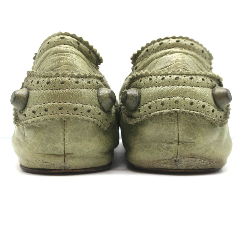 Balenciaga Brogue Studded Ballet Flats Sage Arena Leather Size 38 product image 8, provided for visual reference and product
