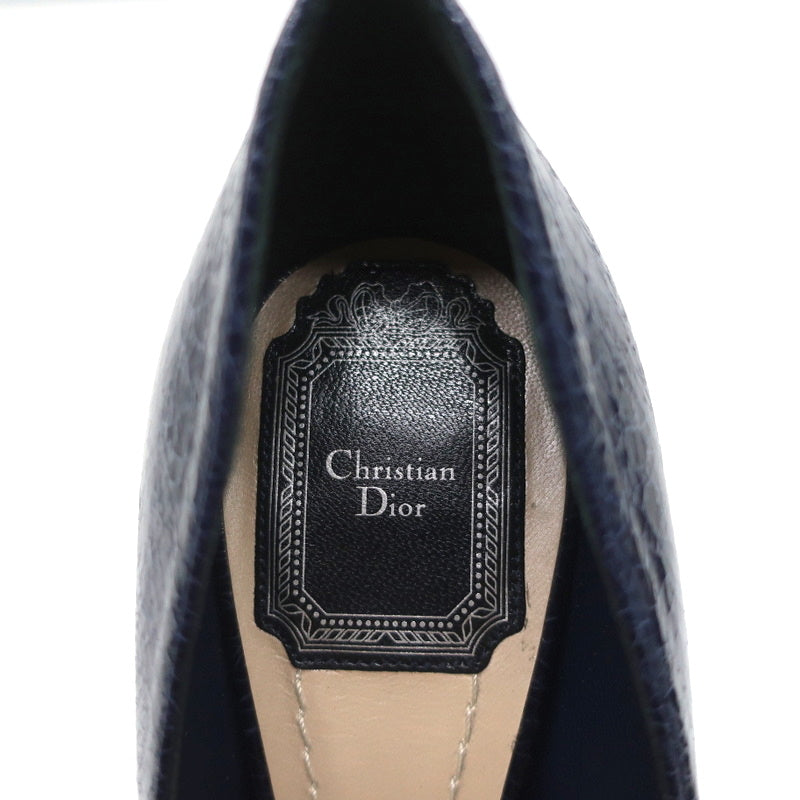 Christian Dior Songe Pumps Navy Cracked Leather Size 37 Pointed Toe Heels product image 8, provided for visual reference and