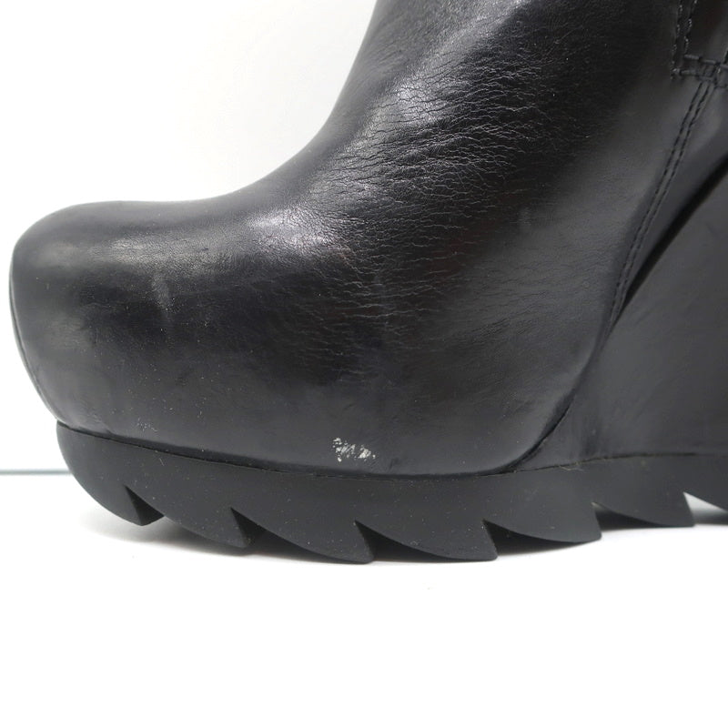 Camilla Skovgaard Saw-Sole Wedge Booties Black Leather Size 36 Ankle Boots product image 8, provided for visual reference
